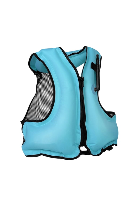 Bloom Chic Swimwear Inflatable Vest Pool Life Jacket Design Summer Sets for Women,Sky Blue,One Size