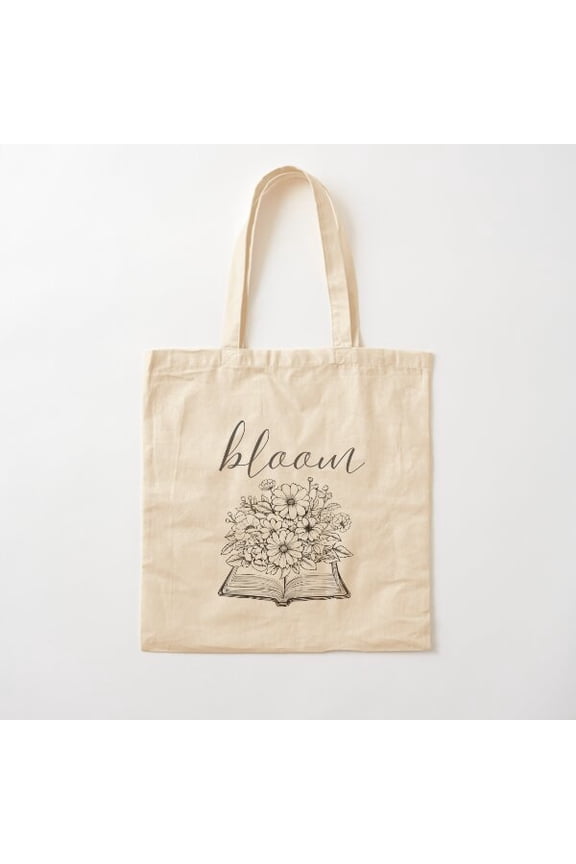 Bloom Cotton Tote Bag Canvas Tote Bag, Family Gift For Mother, Her