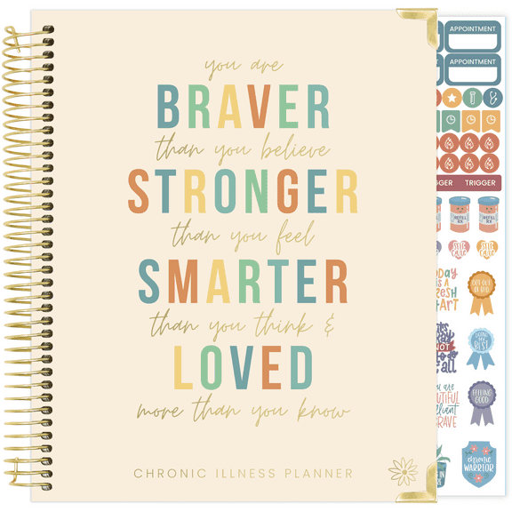 Bloom Daily Planners 7"x9" Undated Chronic Illness Planner & Appointment Book, Multicolor, 100 Pages