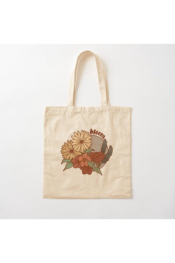 Bloom Design 6 Canvas Tote Bags, Reusable Shopping Bag