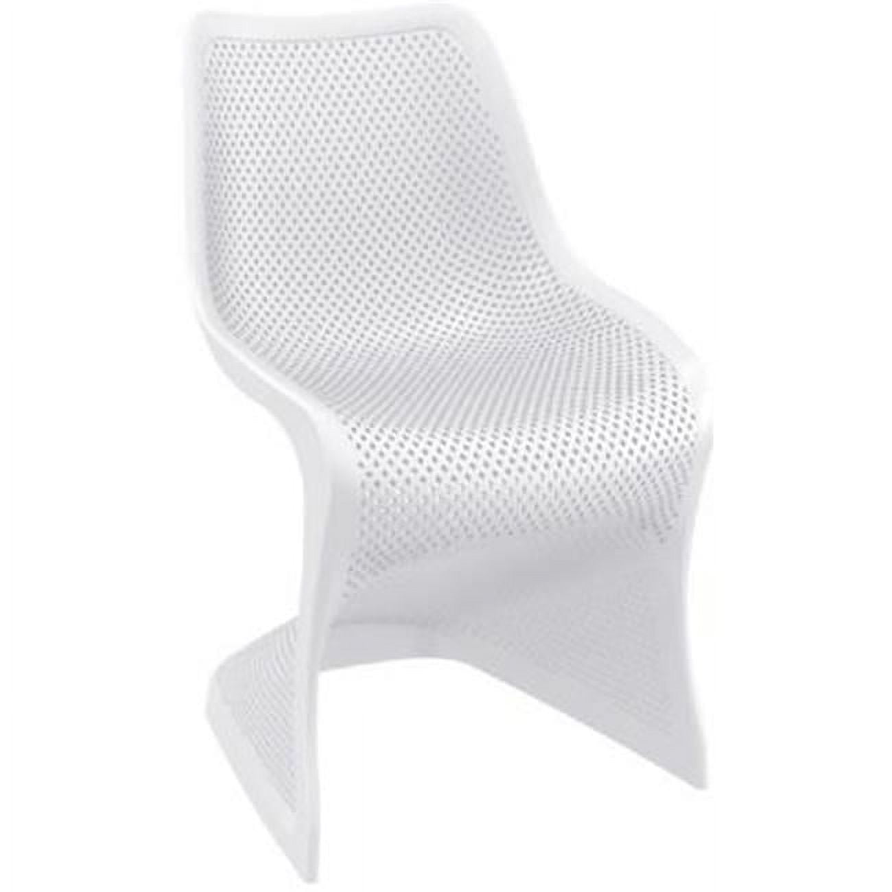 Elegant Bloom Marine-Grade White Resin Dining Chair - Set of 2