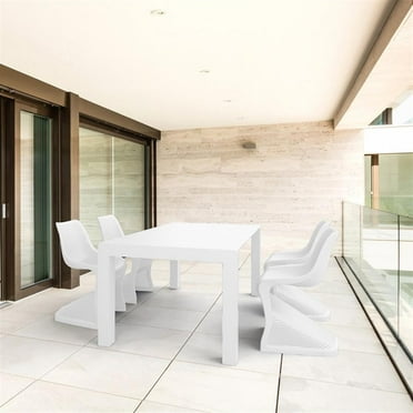 Compamia Bloom 5 Piece Extendable Patio Dining Set in White
