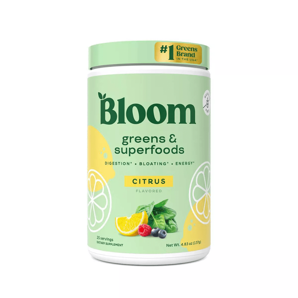 Bloom Organic Greens & Superfoods Powder, Citrus, Veggie Blend, 30