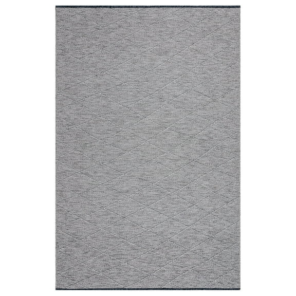 Bloom Grey Geometric Polyester Chenille Kilim Area Rug