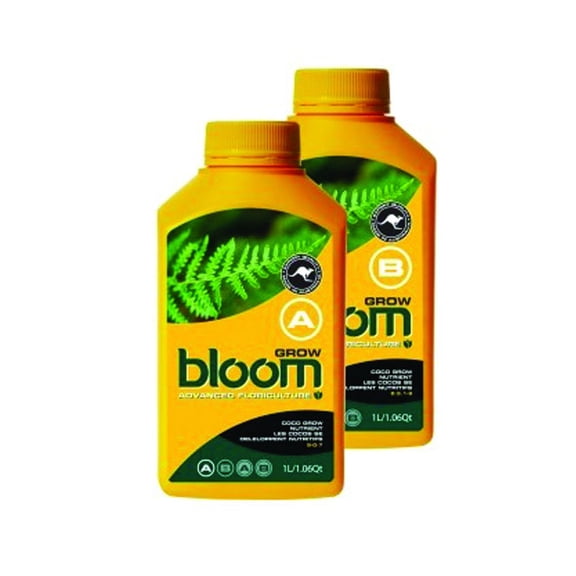 Bloom Grow A and B 2.5 Liter Set Yellow Bottles