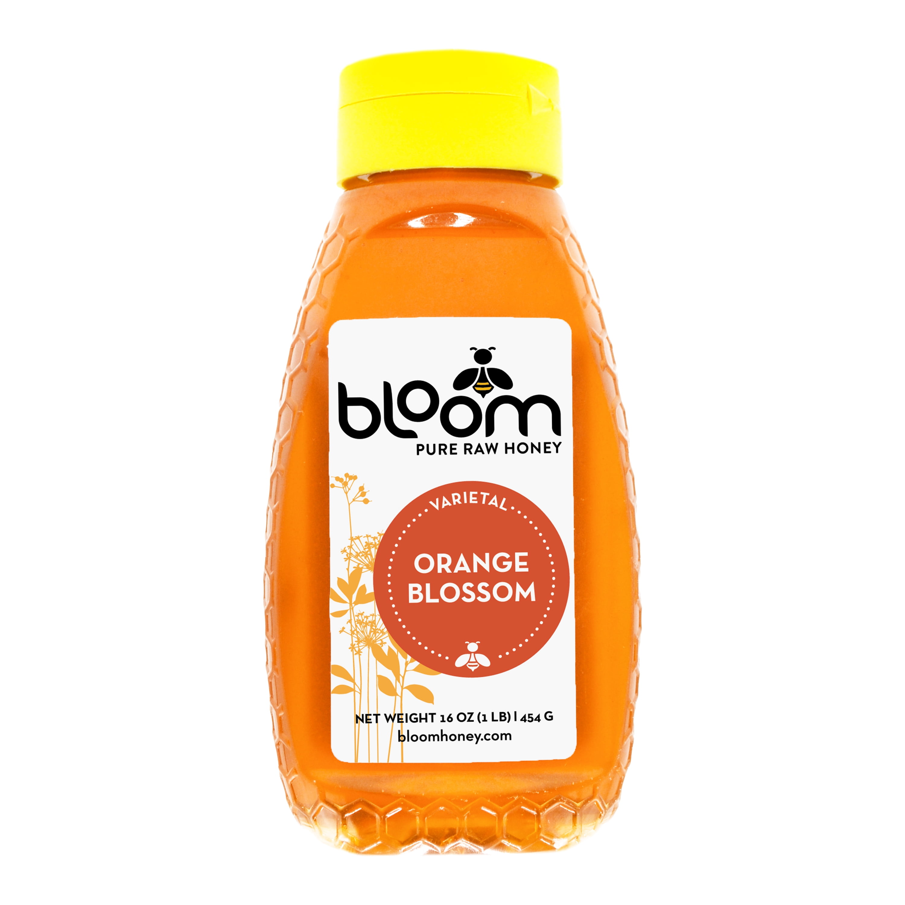 Bloom Honey Orange Blossom: 100% Pure, Raw, Unrefined, Unfiltered ...
