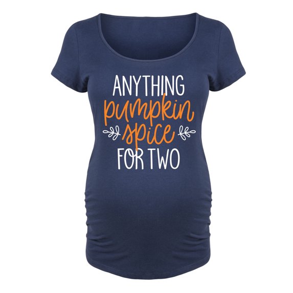 Bloom Maternity - Anything Pumpkin Spice For Two - Maternity Scoop Neck T-Shirt
