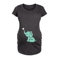 thumbnail image 1 of Instant Message - Neautral Baby Elephant - Women's Maternity Scoop Neck Graphic T-Shirt, 1 of 5
