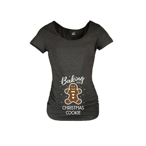 Bloom Maternity - Baking my Christmas Cookie-Christmas - Maternity Scoop Neck T-Shirt