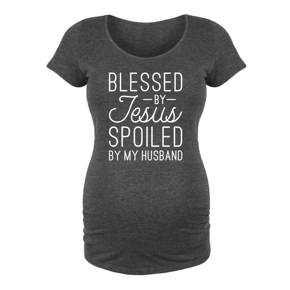 Bloom Maternity - Blessed By Jesus - Maternity Scoop Neck T-Shirt