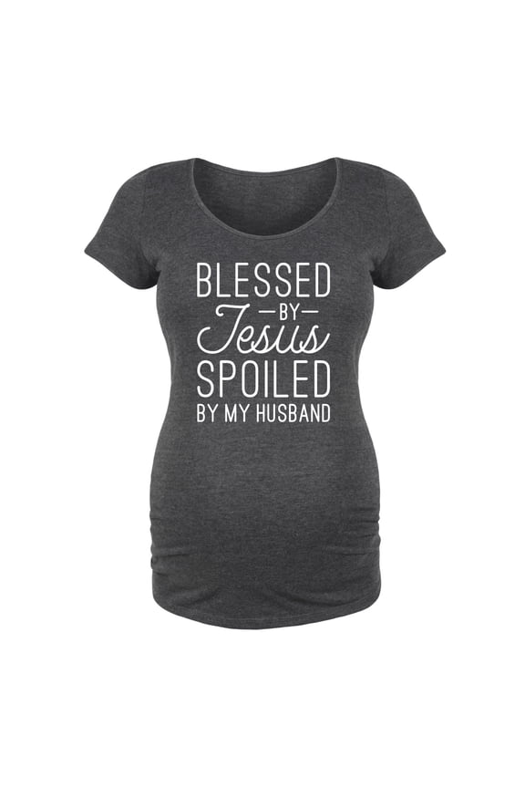 - Blessed By Jesus - Maternity Scoop Neck T-Shirt