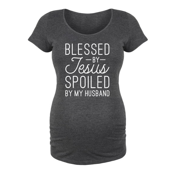 Bloom Maternity - Blessed By Jesus - Maternity Scoop Neck T-Shirt