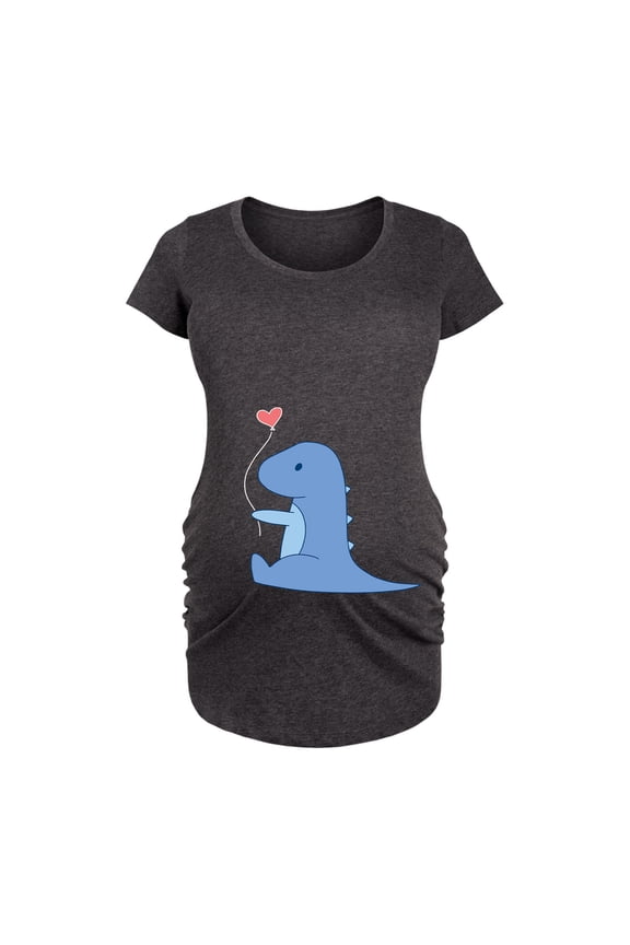 - Blue Dinosaur Art - Women's Maternity Scoop Neck Graphic T-Shirt