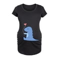 thumbnail image 1 of Bloom Maternity - Blue Dinosaur Art - Women's Maternity Scoop Neck Graphic T-Shirt, 1 of 5