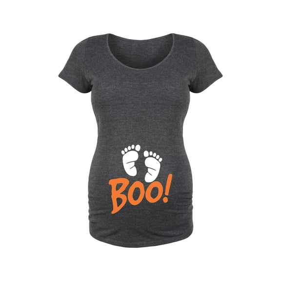 Bloom Maternity - Boo, Baby Feet - Maternity Scoop Neck T-Shirt