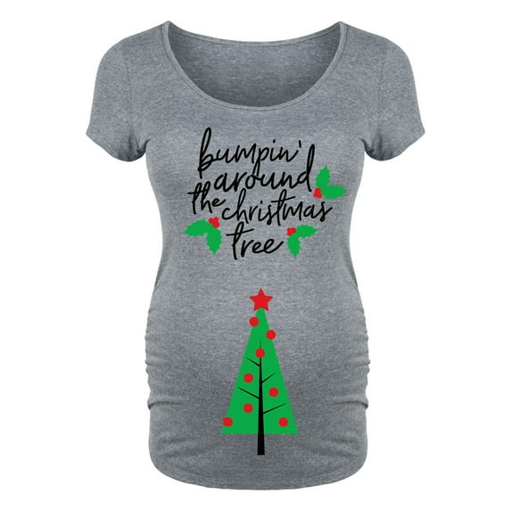 Bloom Maternity - Bumpin Around Christmas Tree - Maternity Scoop Neck T-Shirt