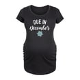 thumbnail image 1 of Instant Message - Baby Due in December - Women's Maternity Scoop Neck Graphic T-Shirt, 1 of 5