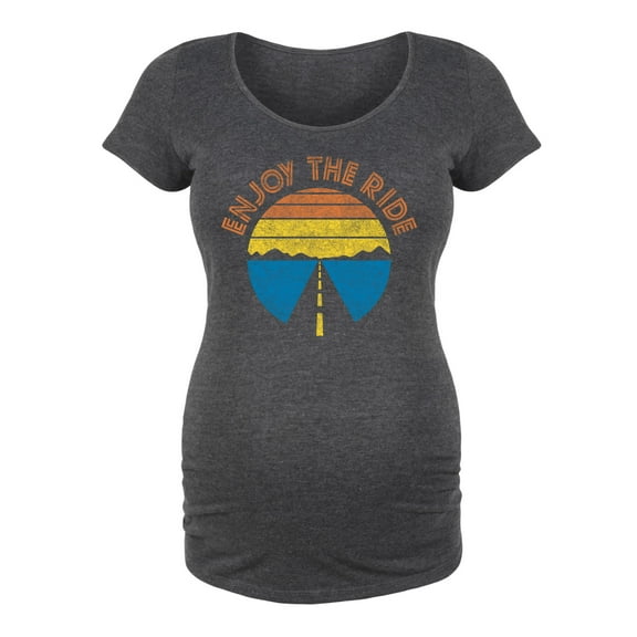Bloom Maternity - Enjoy The Ride Road Sunset - Maternity Scoop Neck T-Shirt