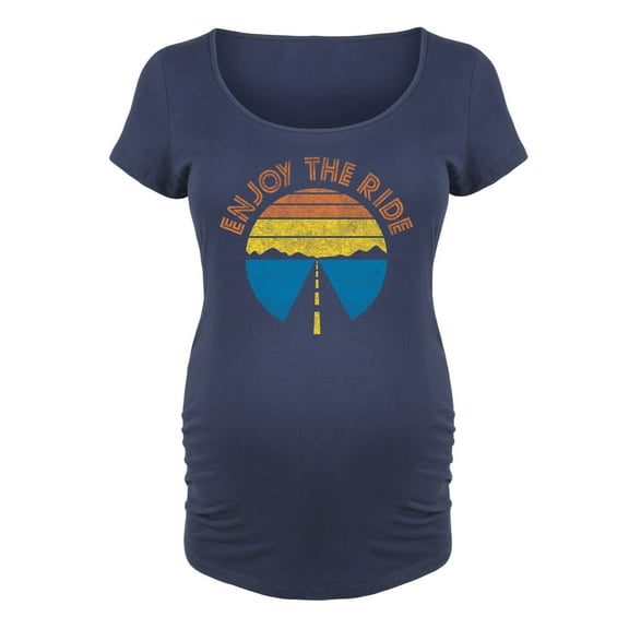 Bloom Maternity - Enjoy The Ride Road Sunset - Maternity Scoop Neck T-Shirt