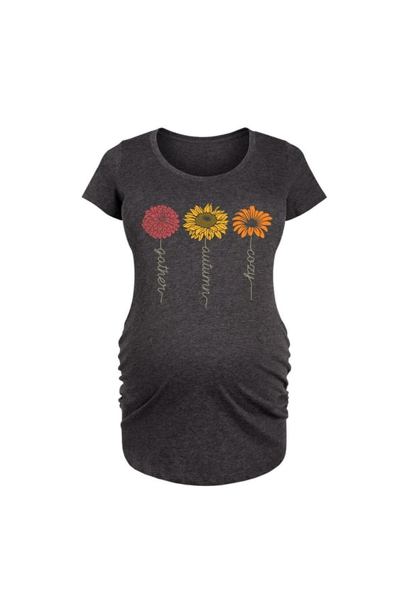 - Fall Florals Phrases - Maternity Scoop Neck T-Shirt