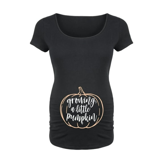 Bloom Maternity - Growing A Little Pumpkin - Maternity Scoop Neck T-Shirt
