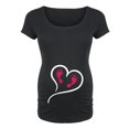 thumbnail image 1 of Bloom Maternity - Heart, Footprints - Valentine Love - Maternity Scoop Neck T-Shirt, 1 of 5