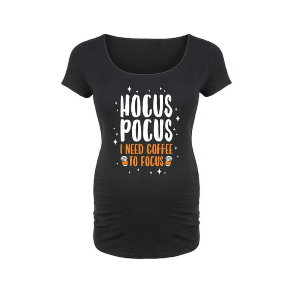 Bloom Maternity - Hocus Pocus I Need Coffee To Focus - Maternity Scoop Neck T-Shirt