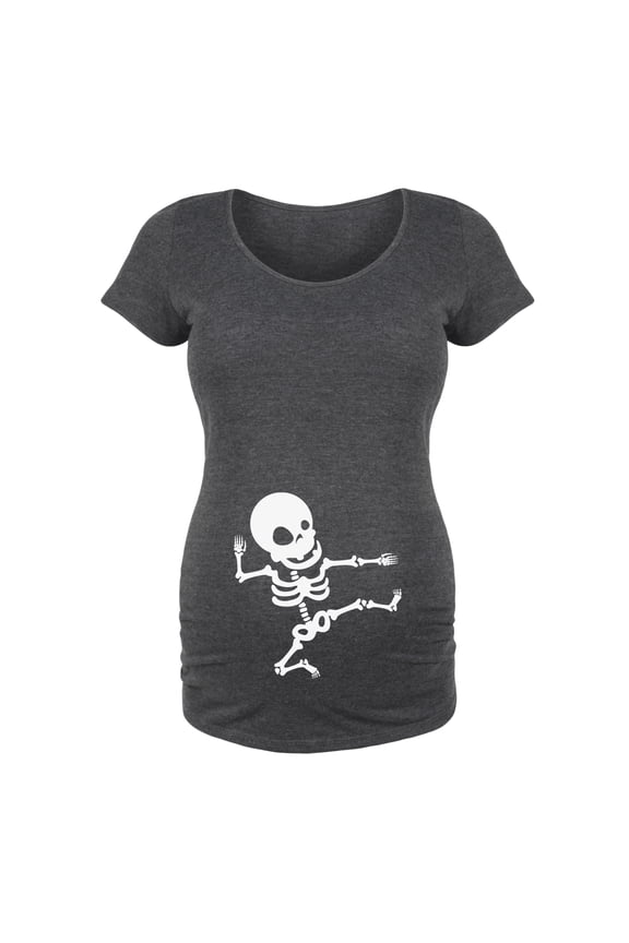 - Karate Kick Skeleton - Maternity Scoop Neck T-Shirt