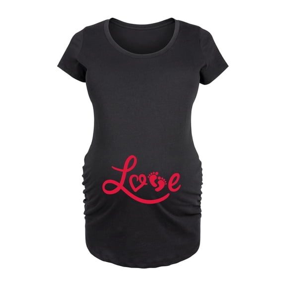 Instant Message - Love Footprints - Women's Maternity Scoop Neck Graphic T-Shirt