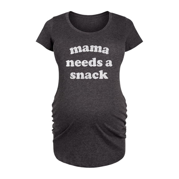 Bloom Maternity - Mama Needs A Snack - Women's Maternity Scoop Neck Graphic T-Shirt