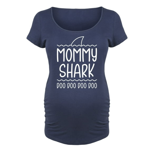 Bloom Maternity - Mommy Shark - Maternity Scoop Neck T-Shirt