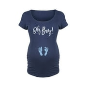 BLOOM MATERNITY - Oh Boy - Maternity Scoop Neck T-Shirt
