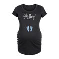 thumbnail image 1 of Instant Message - Oh Boy - Women's Maternity Scoop Neck Graphic T-Shirt, 1 of 5