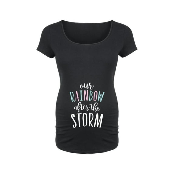 Bloom Maternity - Our Rainbow After The Storm - Maternity Scoop Neck T-Shirt