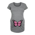 thumbnail image 1 of Bloom Maternity - Pink Butterfly - Maternity Scoop Neck T-Shirt, 1 of 5