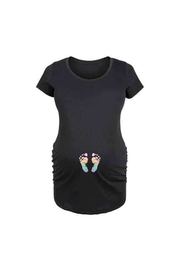 - Rainbow Footprints - Maternity Scoop Neck T-Shirt