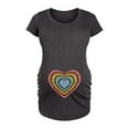 thumbnail image 1 of Bloom Maternity - Rainbow Heart Mandala Belly - Maternity Scoop Neck T-Shirt, 1 of 5