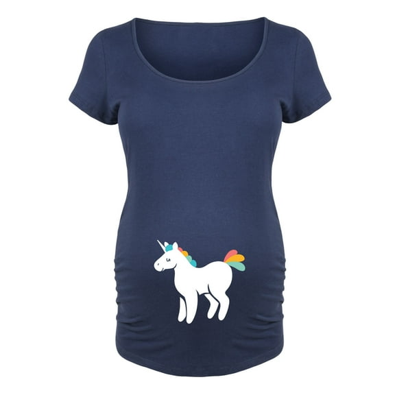 Bloom Maternity - Rainbow Unicorn - Maternity Scoop Neck T-Shirt
