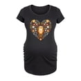 thumbnail image 1 of Bloom Maternity - Scandinavian Owl Floral Heart - Maternity Scoop Neck T-Shirt, 1 of 5