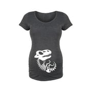 Bloom Maternity - Skeleton Dinosaur - Maternity Scoop Neck T-Shirt