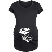 Bloom Maternity - Skeleton Dinosaur - Maternity Scoop Neck T-Shirt