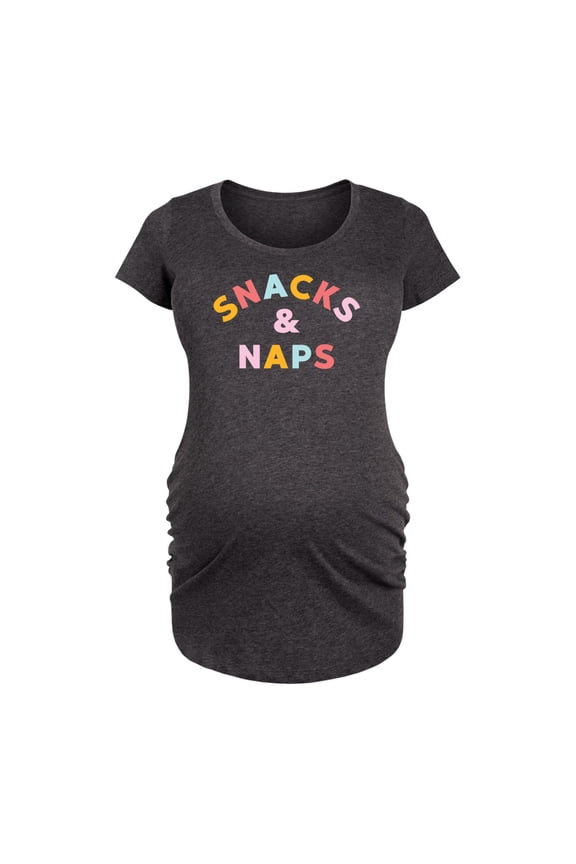 - Snacks And Naps - Maternity Scoop Neck T-Shirt