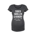 thumbnail image 1 of Bloom Maternity - Sober Swollen And Hungry - Maternity Scoop Neck T-Shirt, 1 of 7