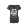 thumbnail image 1 of Bloom Maternity - Sober Swollen And Hungry - Maternity Scoop Neck T-Shirt, 1 of 6