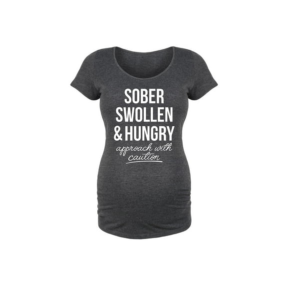 Bloom Maternity - Sober Swollen And Hungry - Maternity Scoop Neck T-Shirt