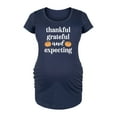 thumbnail image 1 of Bloom Maternity - Thankful Grateful Expecting - Maternity Scoop Neck T-Shirt, 1 of 5