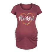 Bloom Maternity - Thankful Leaf Heart - Maternity Scoop Neck T-Shirt