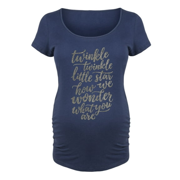 Bloom Maternity - Twinkle Twinkle Little Star Metallic - Maternity Scoop Neck T-Shirt