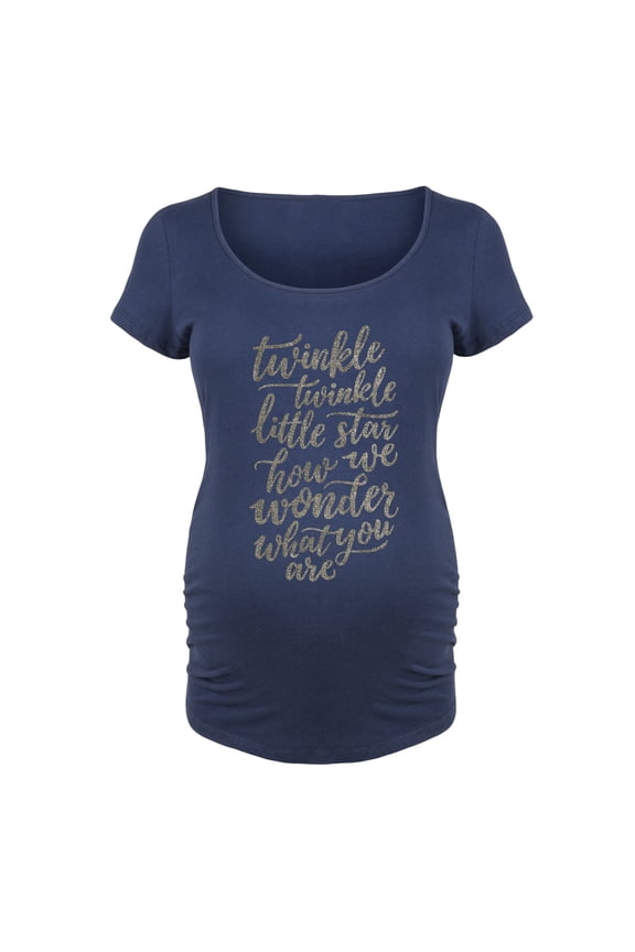 - Twinkle Twinkle Little Star Metallic - Maternity Scoop Neck T-Shirt