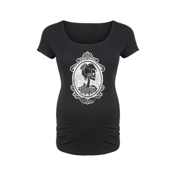 Bloom Maternity - Victorian Skeleton Cameo Lady - Maternity Scoop Neck T-Shirt